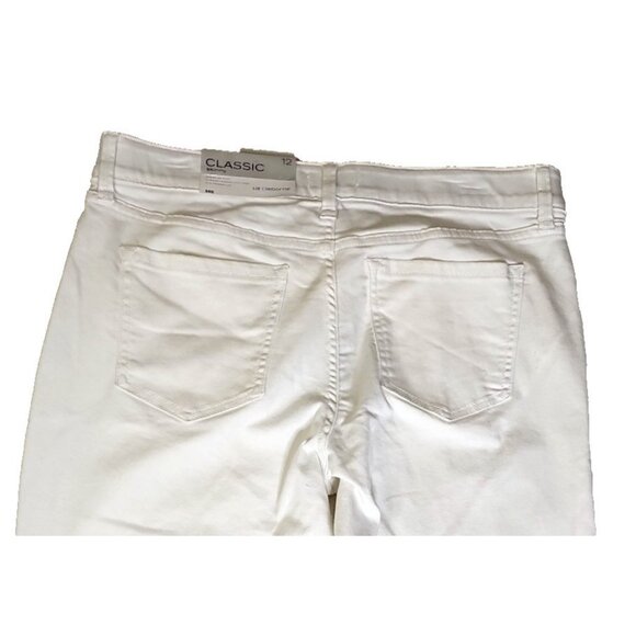 Liz Claiborne Classic Skinny Jeans Women's Size 12 Mid Rise White Denim - Picture 5 of 7